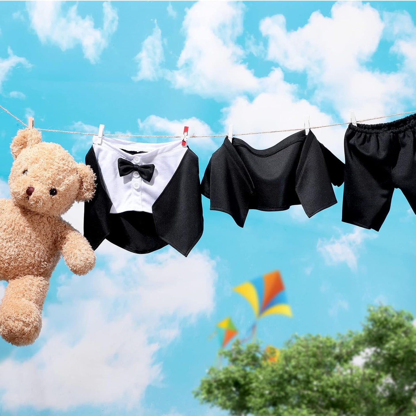 LAPOLAR Set of Clothing for animals, Bear Clothes Suitable for 13-15 Inch Stuffed Animal Clothes, Bear Accessories for Your Own Stuffed Animals on Weddings