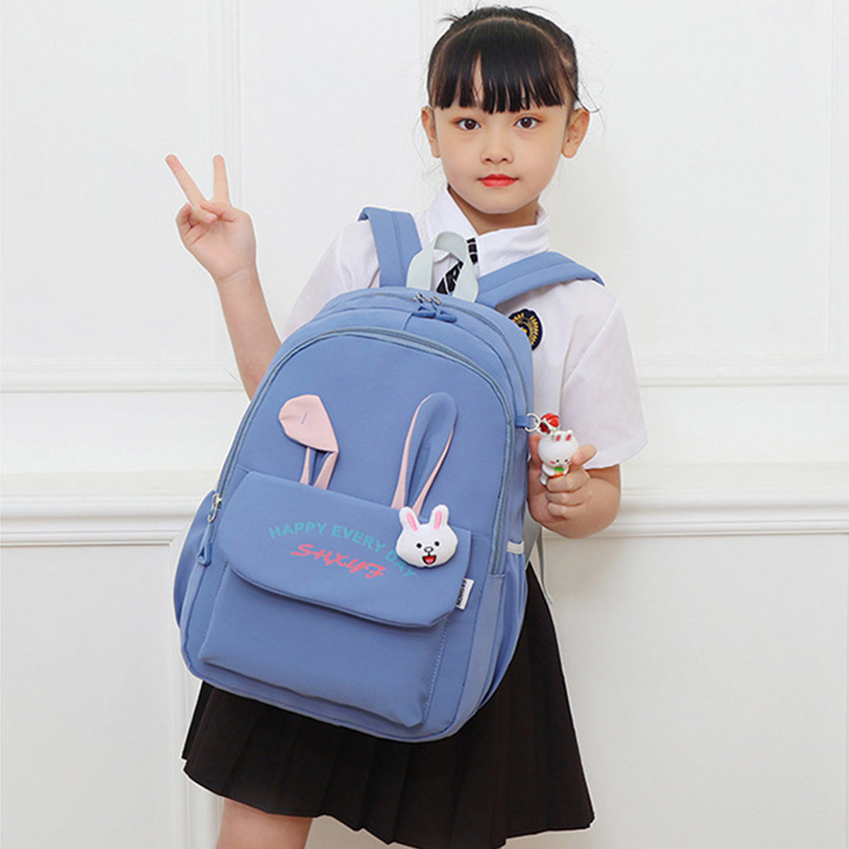 Elementary School Student Backpack with Rabbit Ears