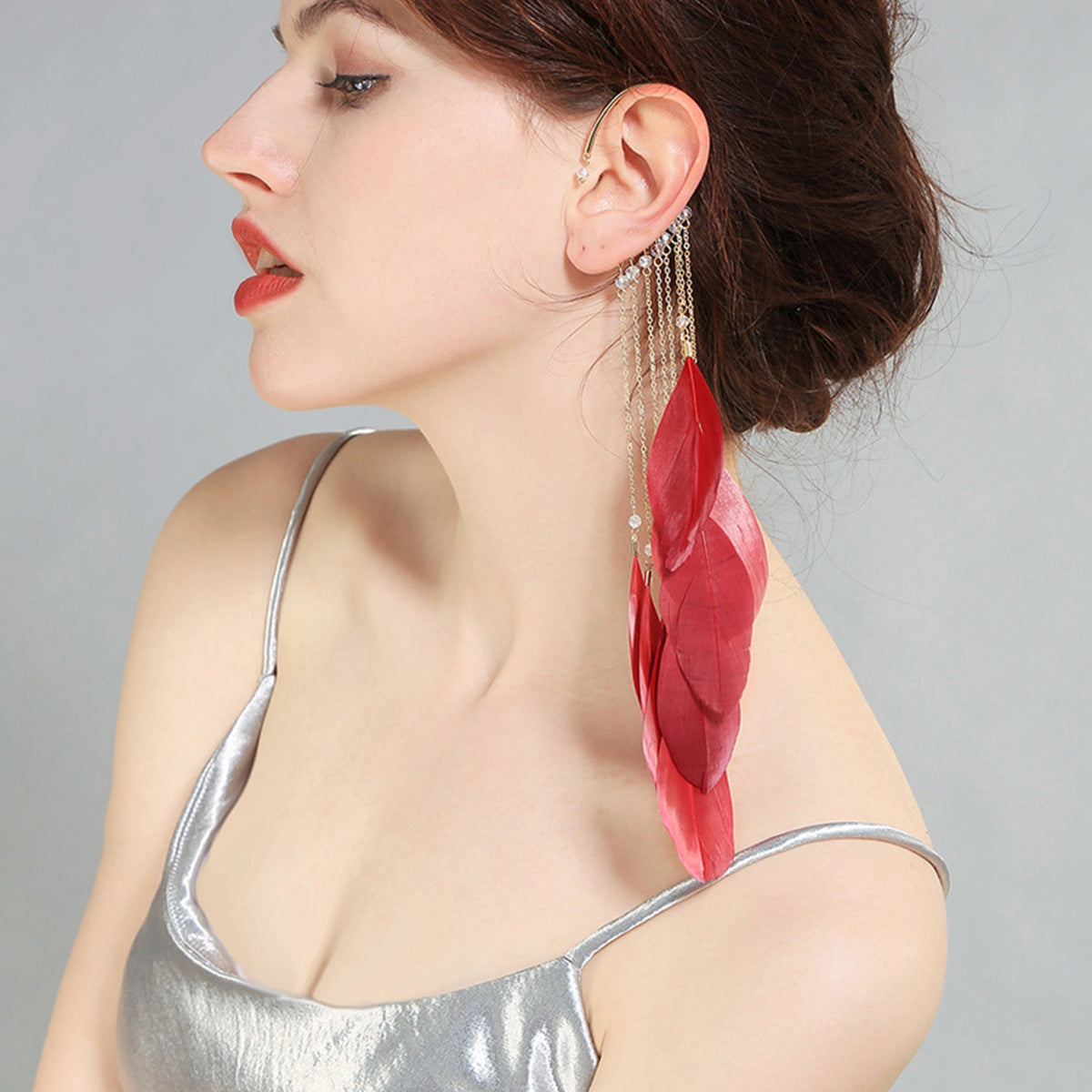 Feather Earrings Long Bohemian Tassel Earrings