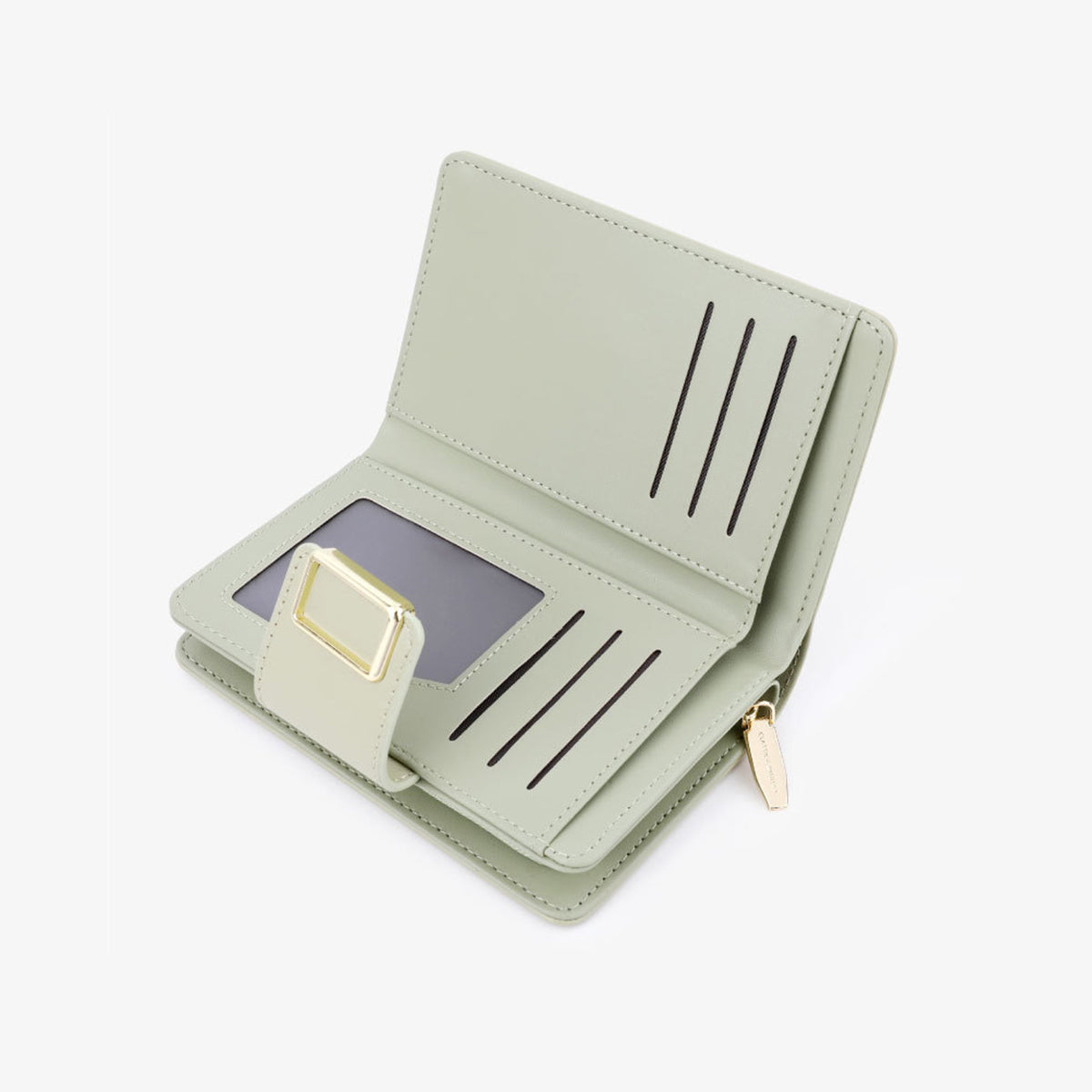 Multifunctional Solid Color PU Ladies Wallet
