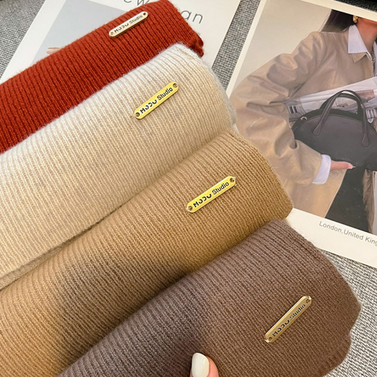 New Knitted Solid Color Small Scarf Thickened Scarf