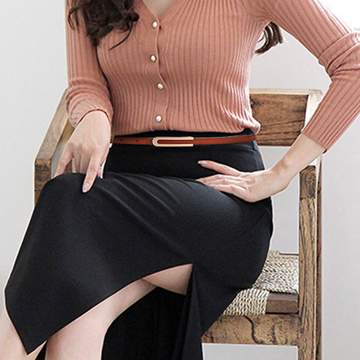 Small Leather Belt for Women's Dress