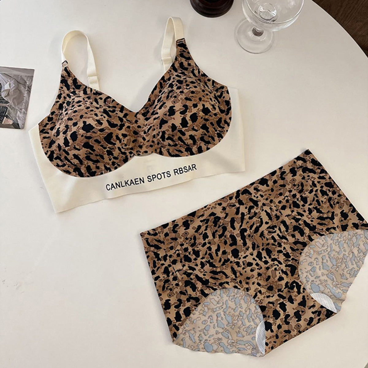 Leopard Print Sexy Push-up Vest-Style Underwear Set