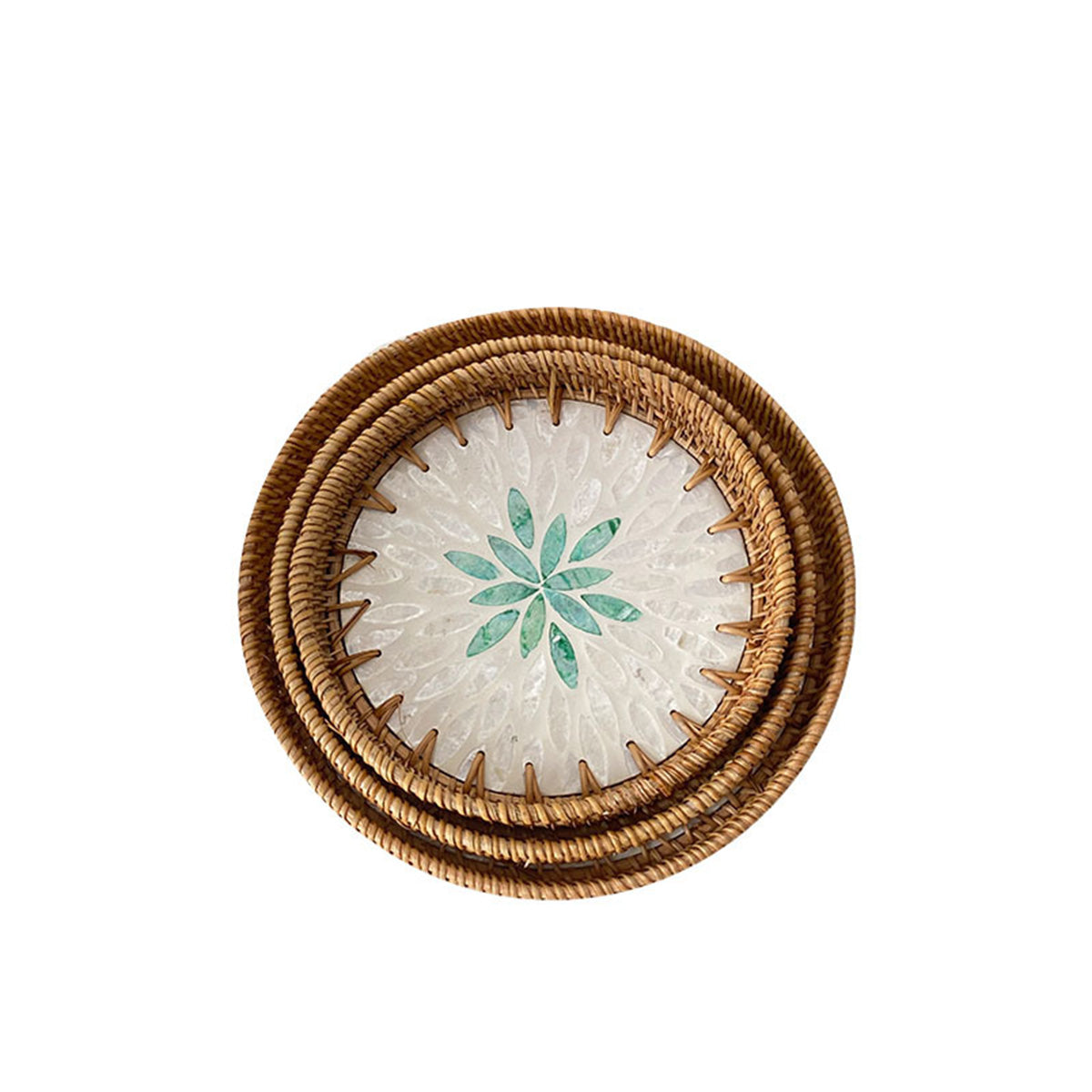 Light Luxury Tray Natural Round Household Shell Tray