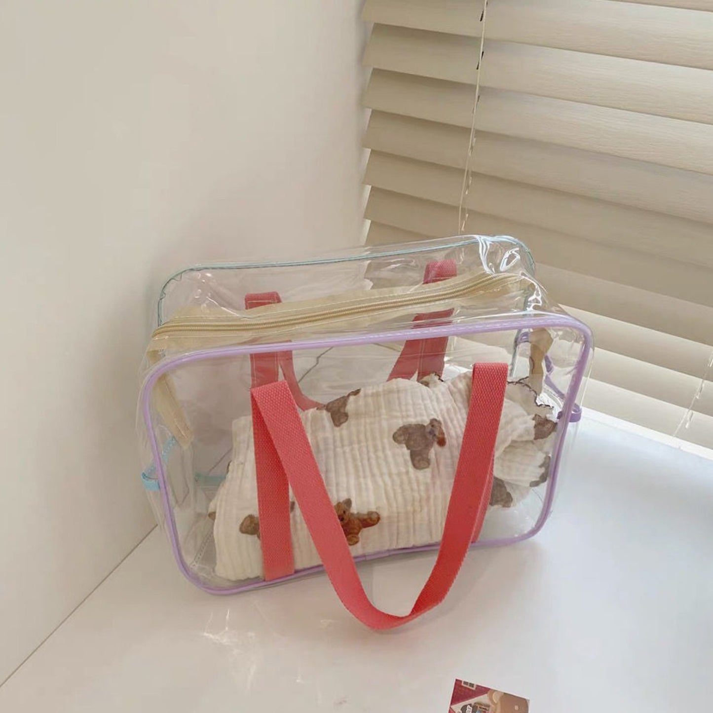 Summer Transparent Makeup Bag for Women Transparent PVC Cosmetics