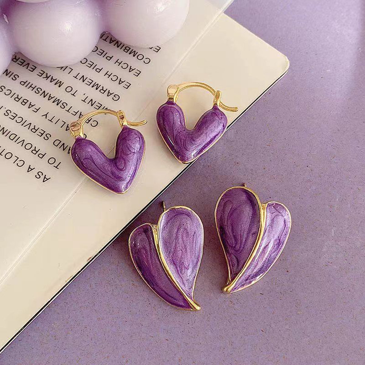 Super Fairy Taro Purple High-End Temperament Earrings