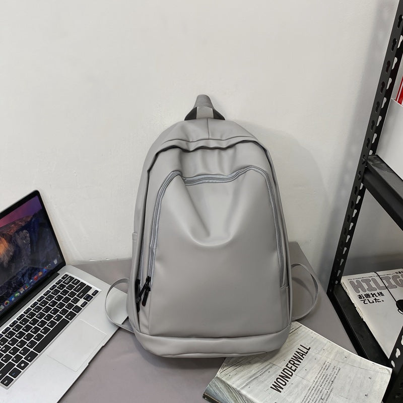 Men PU Soft Leather Large Capacity Backpack