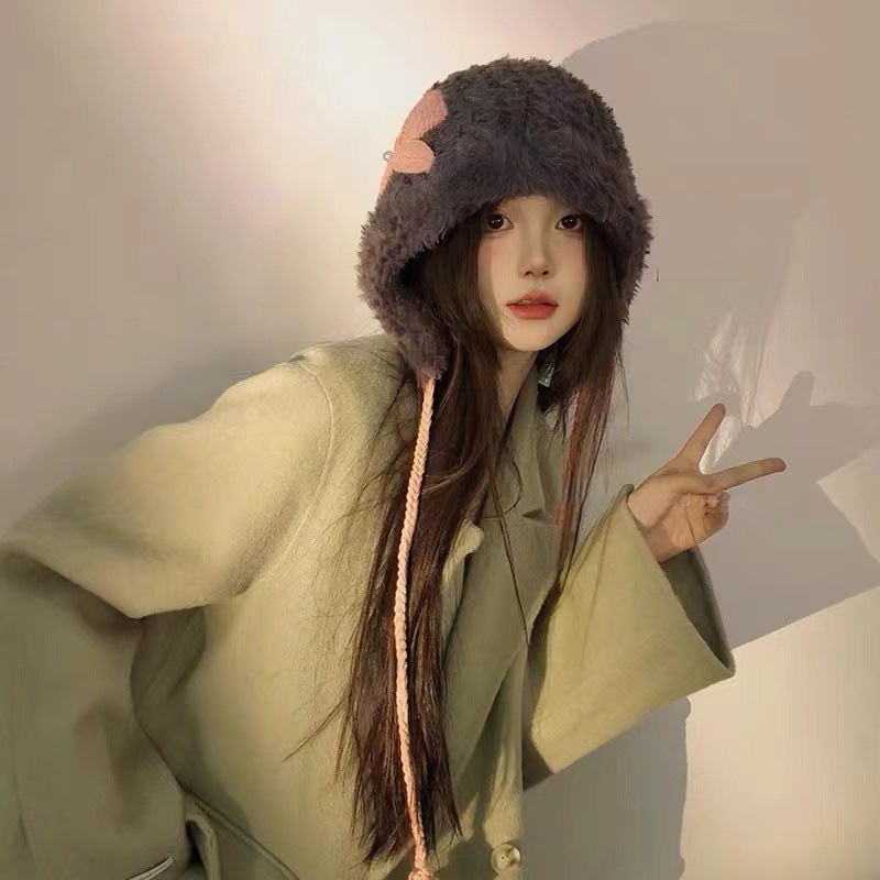 New Bow Plush Earmuffs Warm Windproof Hats for Women