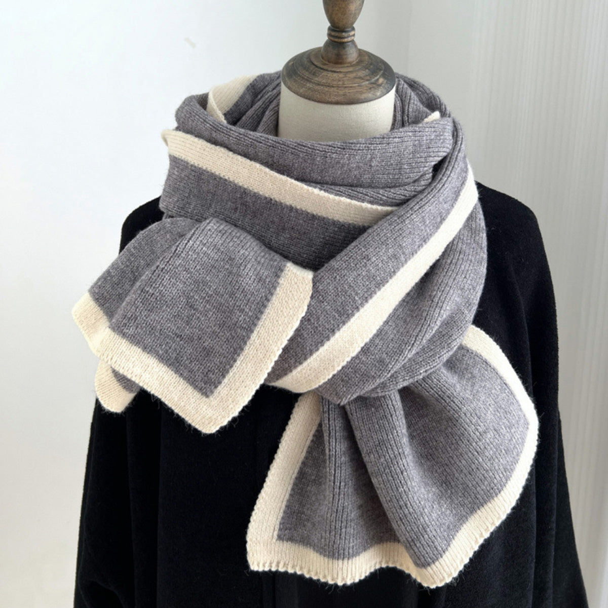 Scarf for Women Black Luxury Knitted Scarf