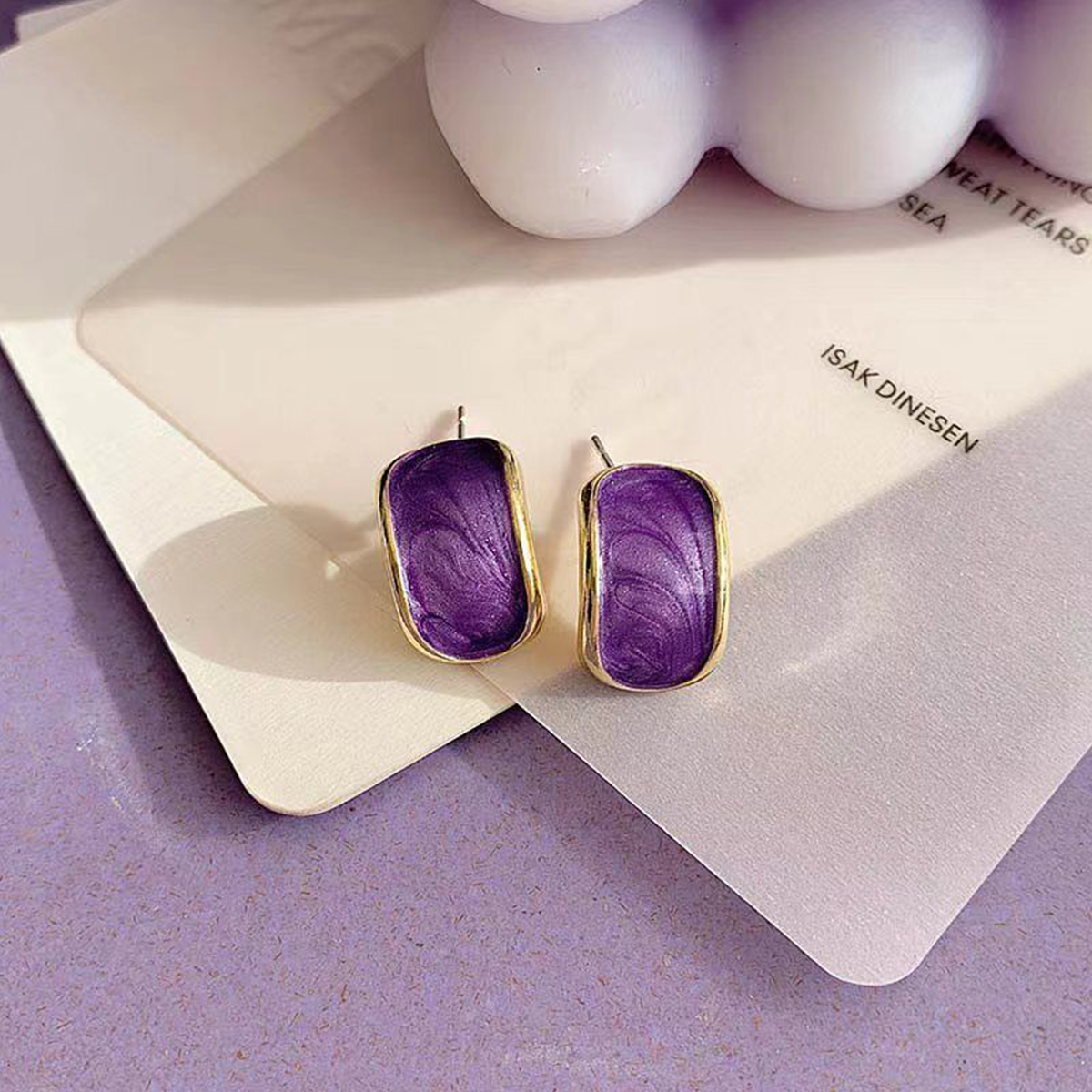 Super Fairy Taro Purple High-End Temperament Earrings