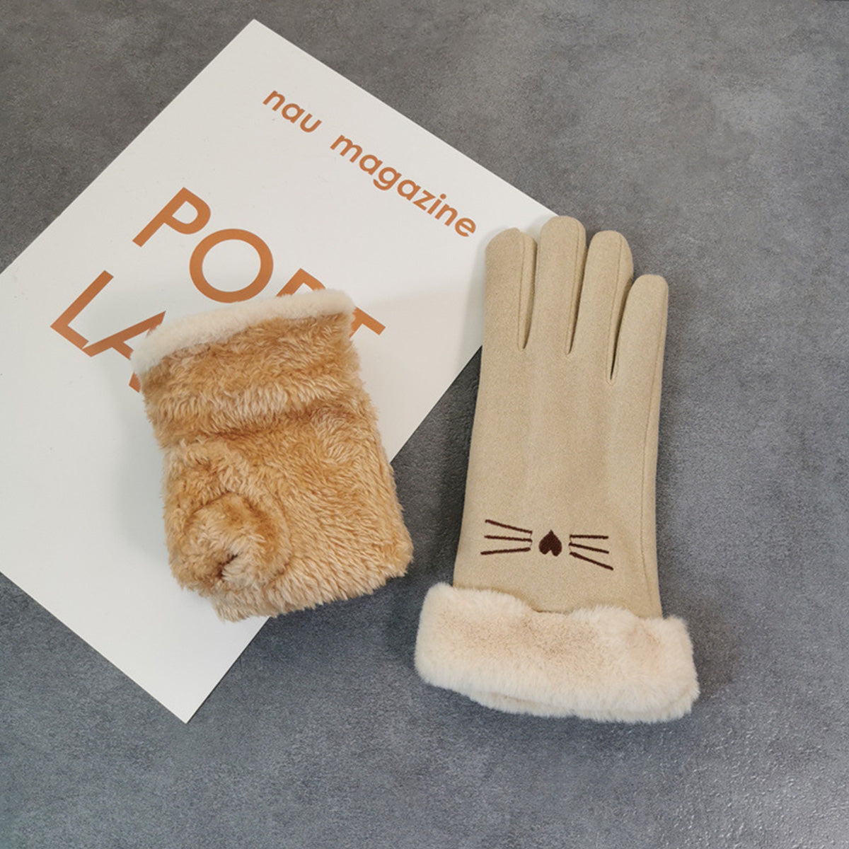 Women's Winter Velvet Gloves Warm Touch Screen Gloves