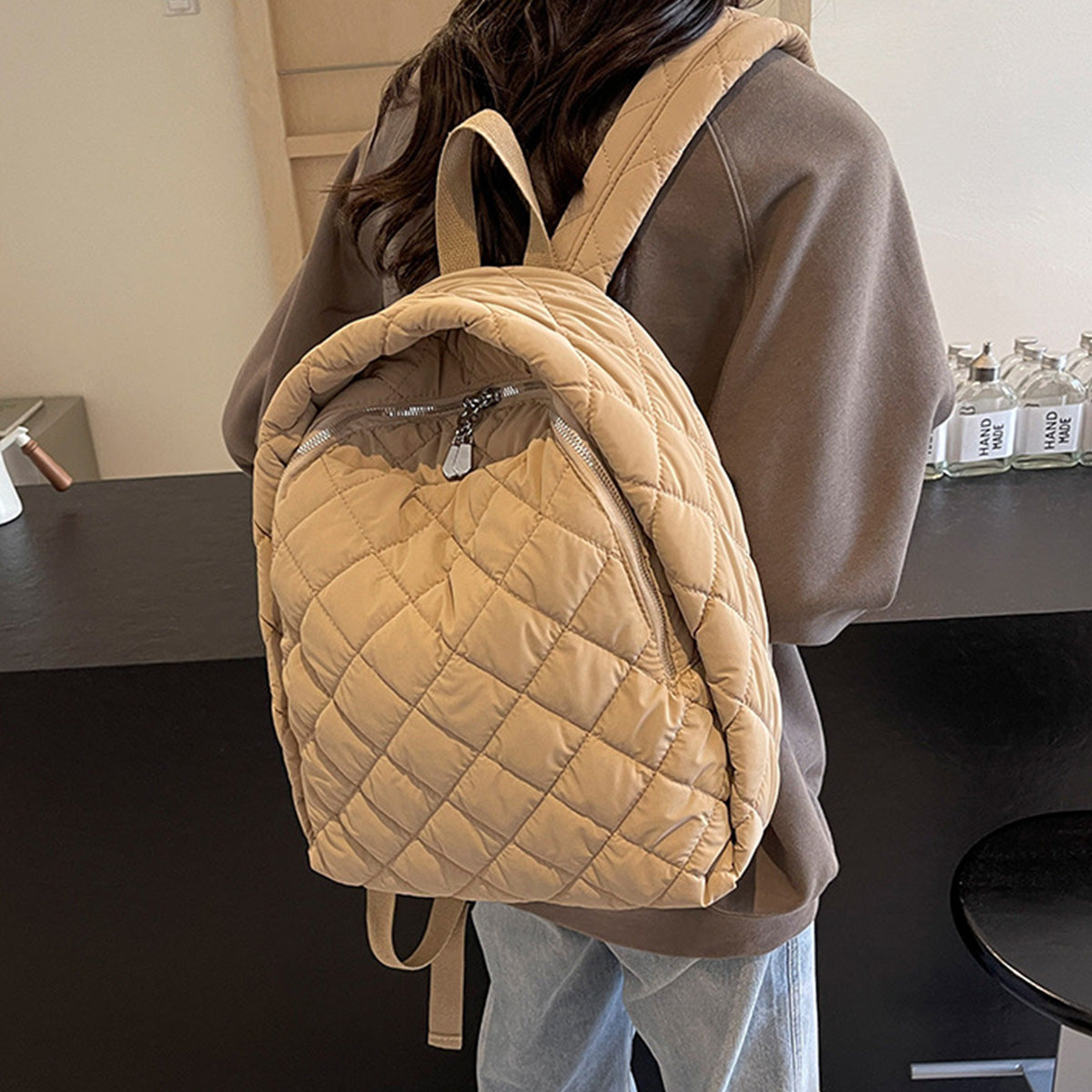 Fashionable Fashionable Cotton-Padded Lightweight Backpack