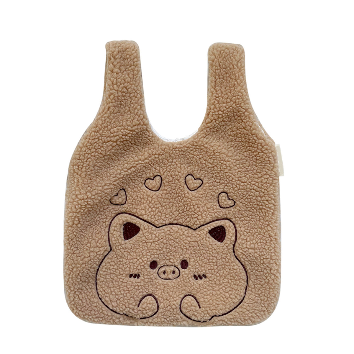 Plush Handbag Embroidered Lamb Wrist Bag