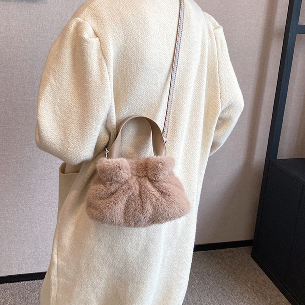 Pleated Plush Bag Handbag Crossbody Bag