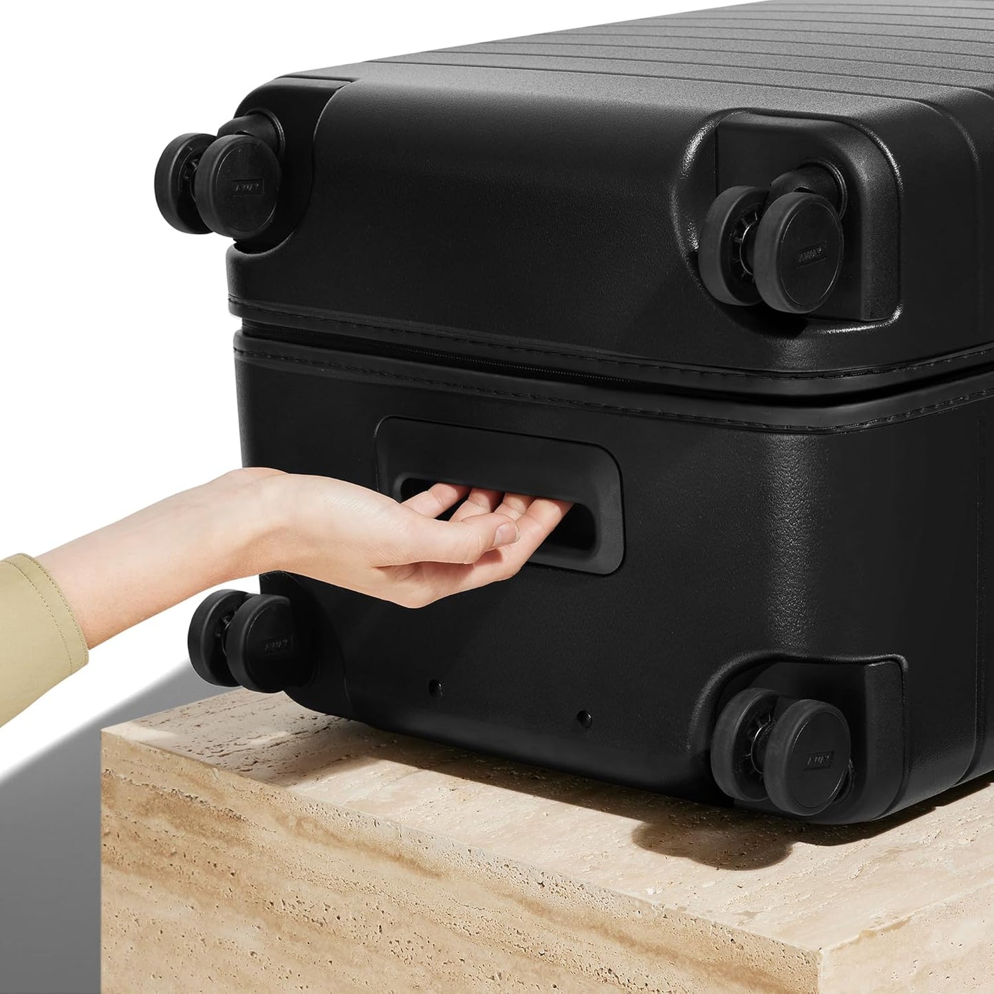 LAPOLAR Large Trunk Luggage, 31 Inch Hardside Suitcase with Spinner Wheels, Lightweight & Durable, TSA Lock, Ideal for Long Trips, Jet Black