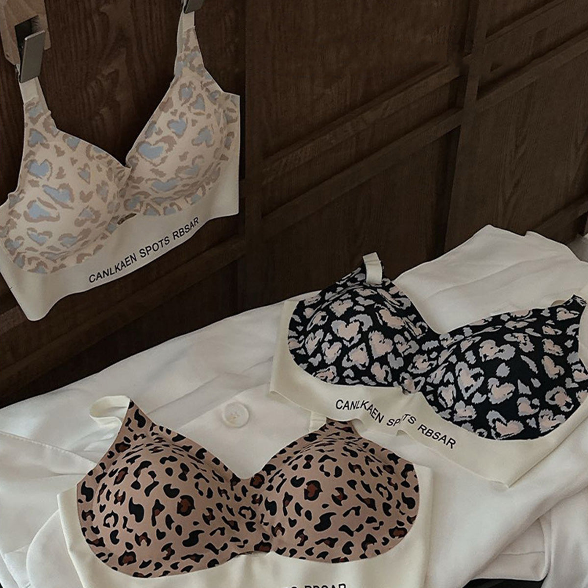 Leopard Print Sexy Push-up Vest-Style Underwear Set