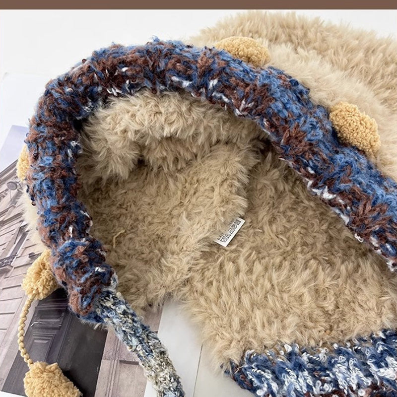 Korean Style Warm Bear Plush Hat