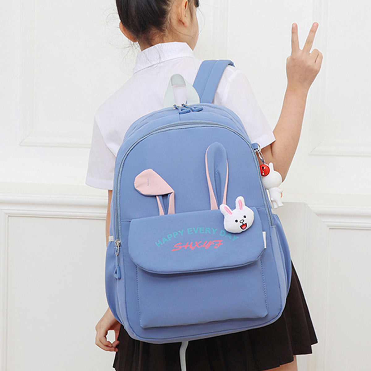 Elementary School Student Backpack with Rabbit Ears
