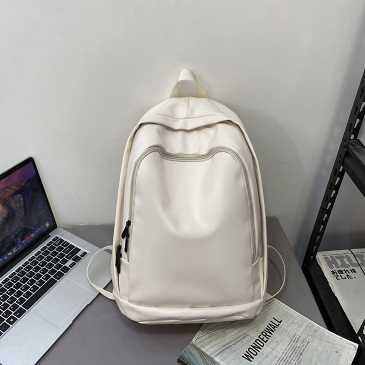 Men PU Soft Leather Large Capacity Backpack
