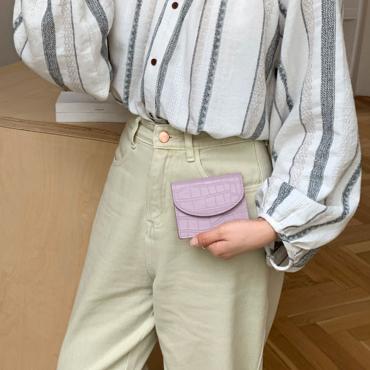 Crocodile Pattern Women Ultra-thin Card Holder