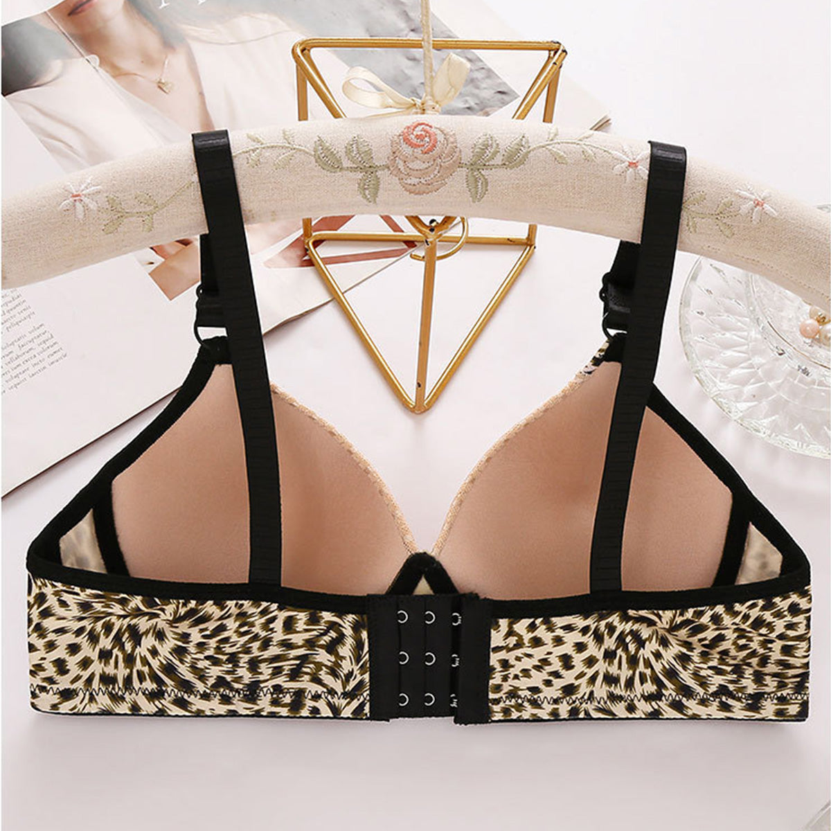 Comfortable Leopard Print Underwire-Free Bra