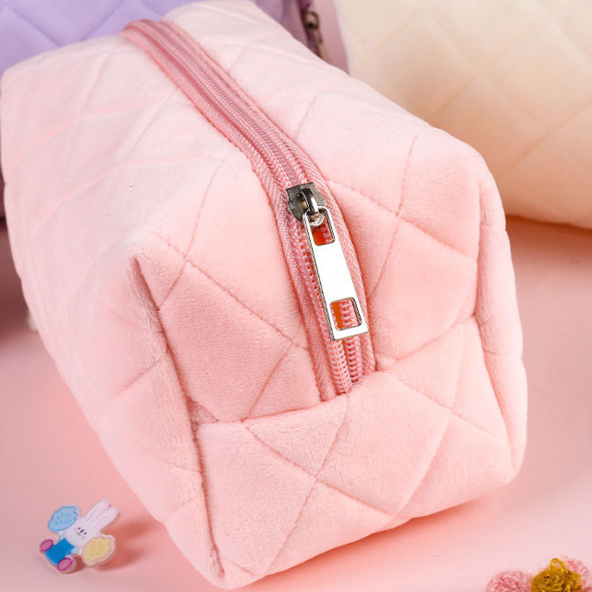 Diamond Quilted Cosmetic Bag Hand-held Storage Bag