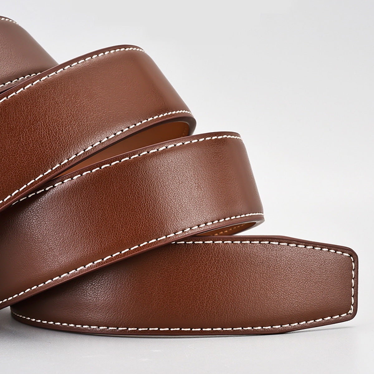 Two-Layer Cowhide Business Alloy Genuine Leather Belt