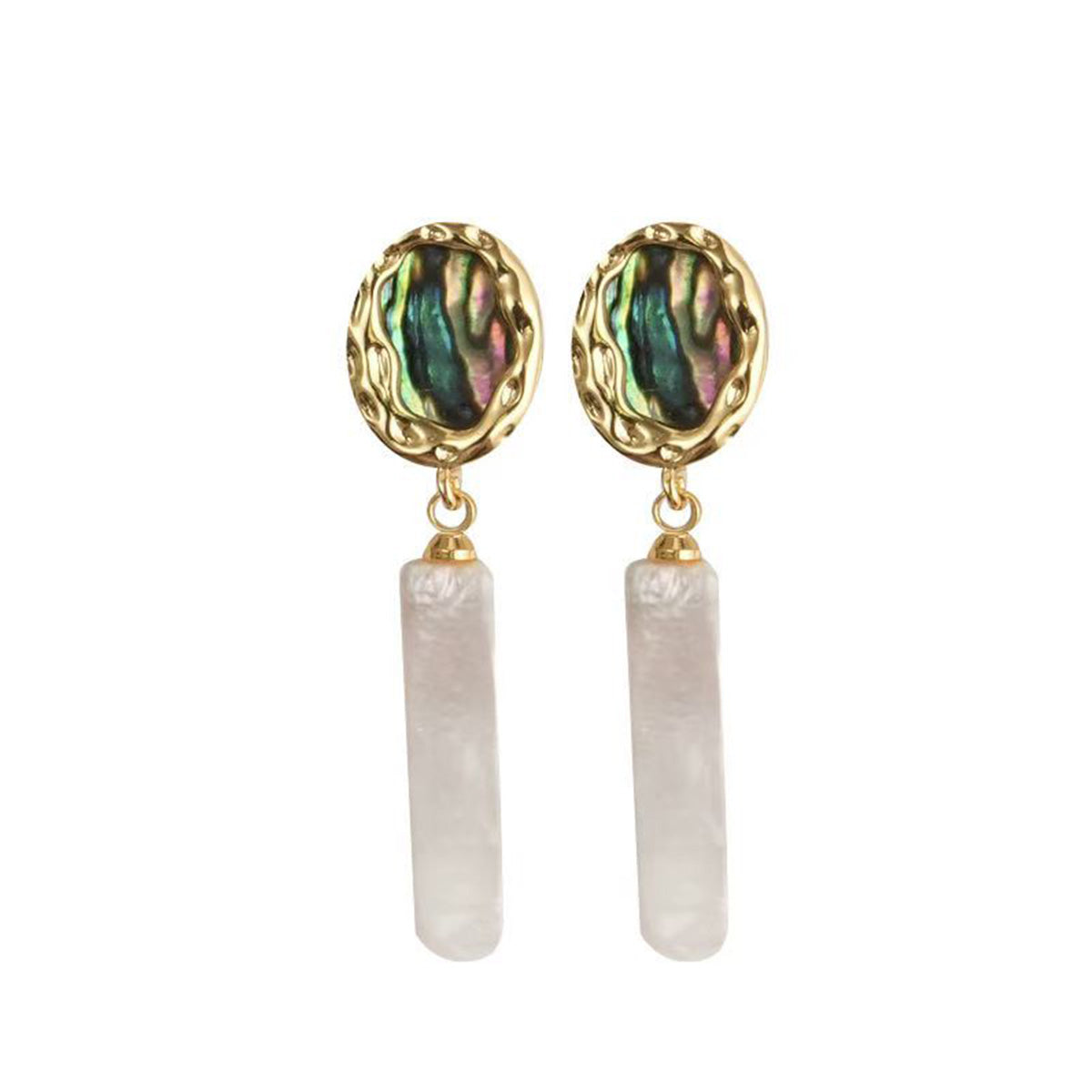 Simple Slender Baroque Opposite-Sex Pearl Earrings