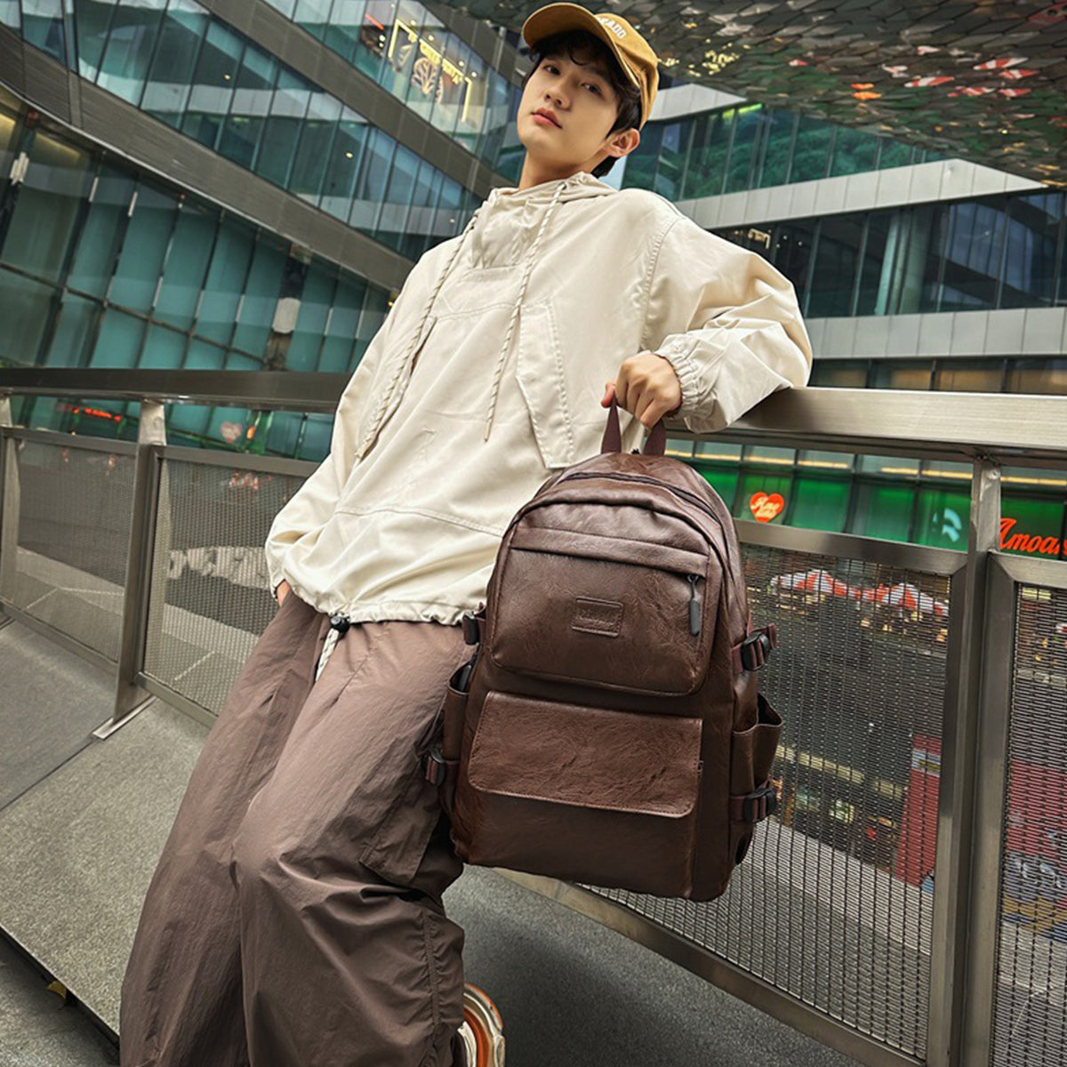 Men Large Capacity Schoolbag Casual Business Backpack