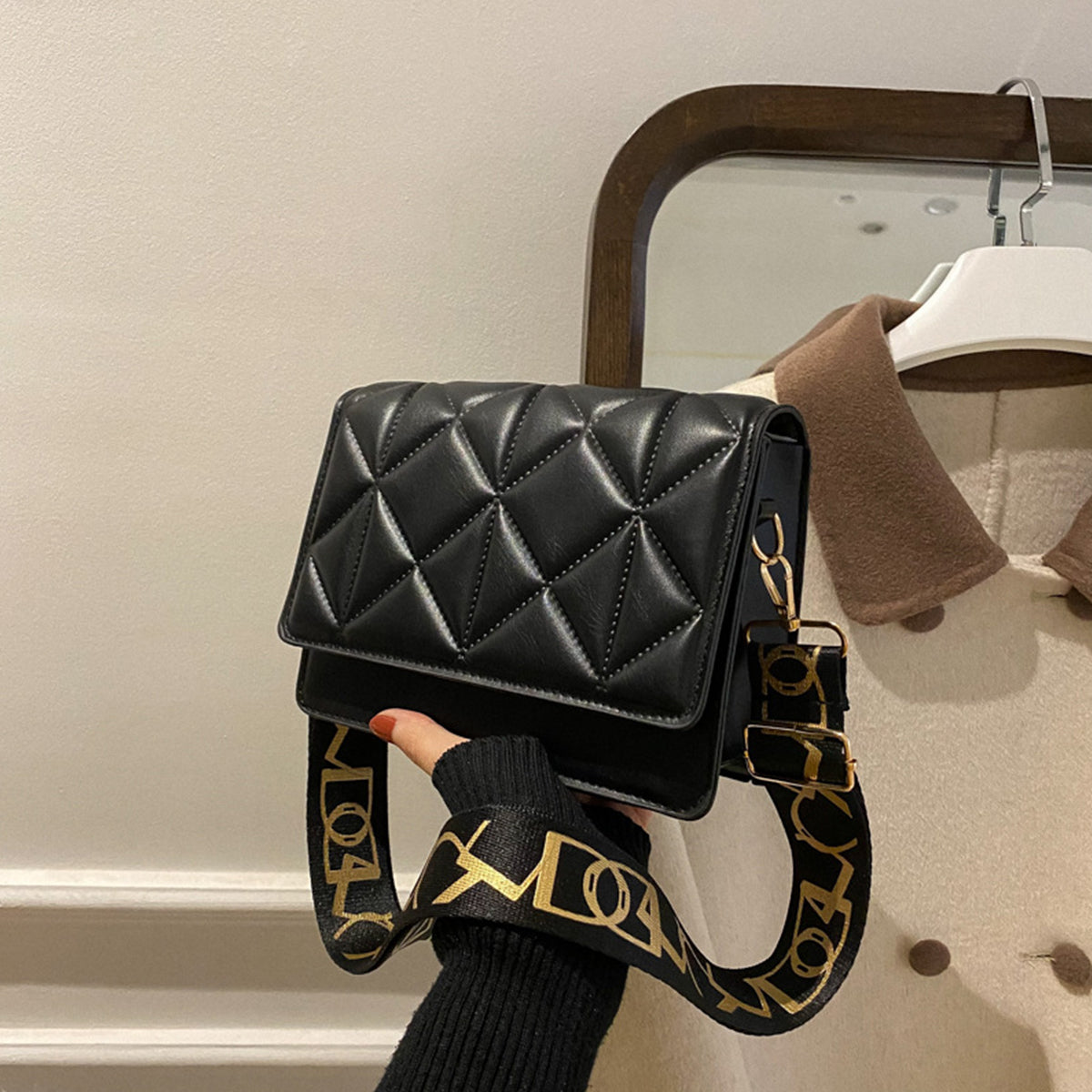 Solid Color Handbags Crossbody Small Square Bags