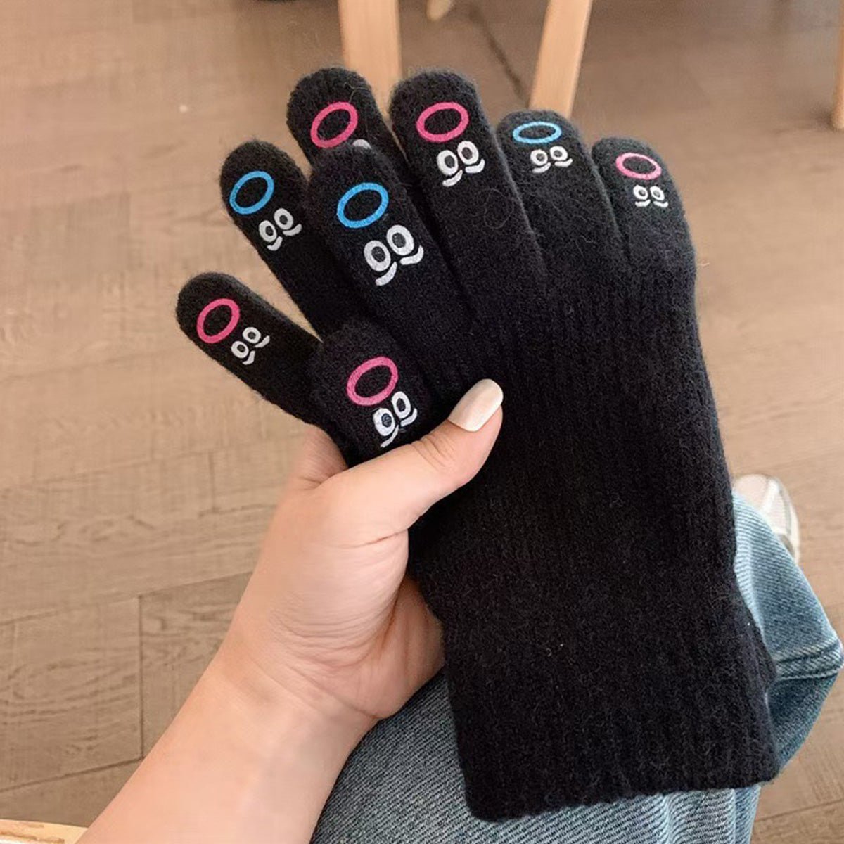 Cute Knitted Wool Gloves With Touch Screen for Winter
