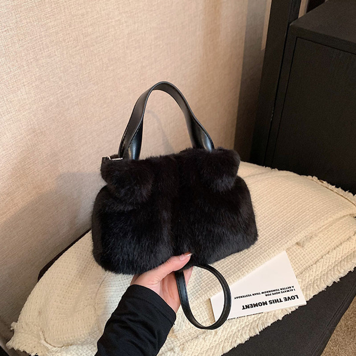 Pleated Plush Bag Handbag Crossbody Bag