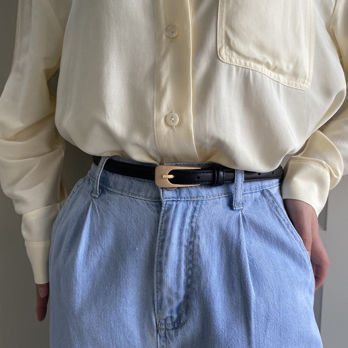 Retro Suit Women's Small Belt Decoration