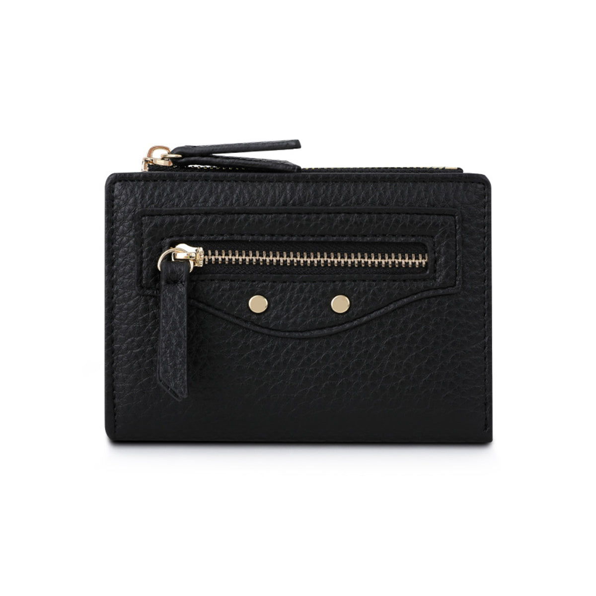 Women zipper Pebbled Compact Wallet