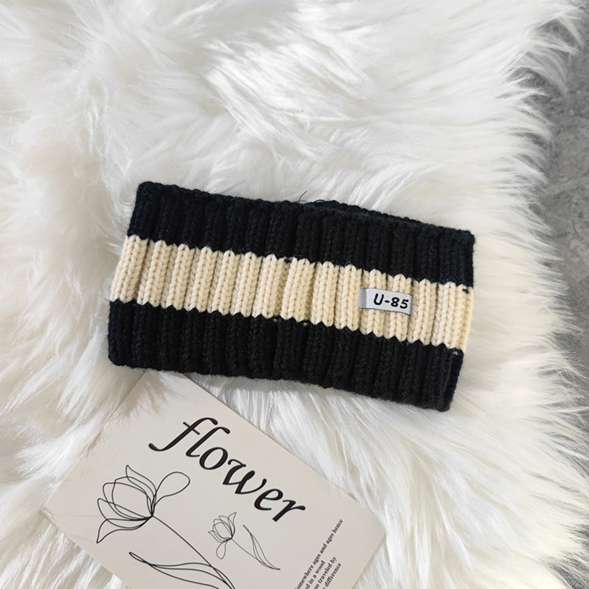 Wide-Brimmed Headband Striped Headband Knitted Headband