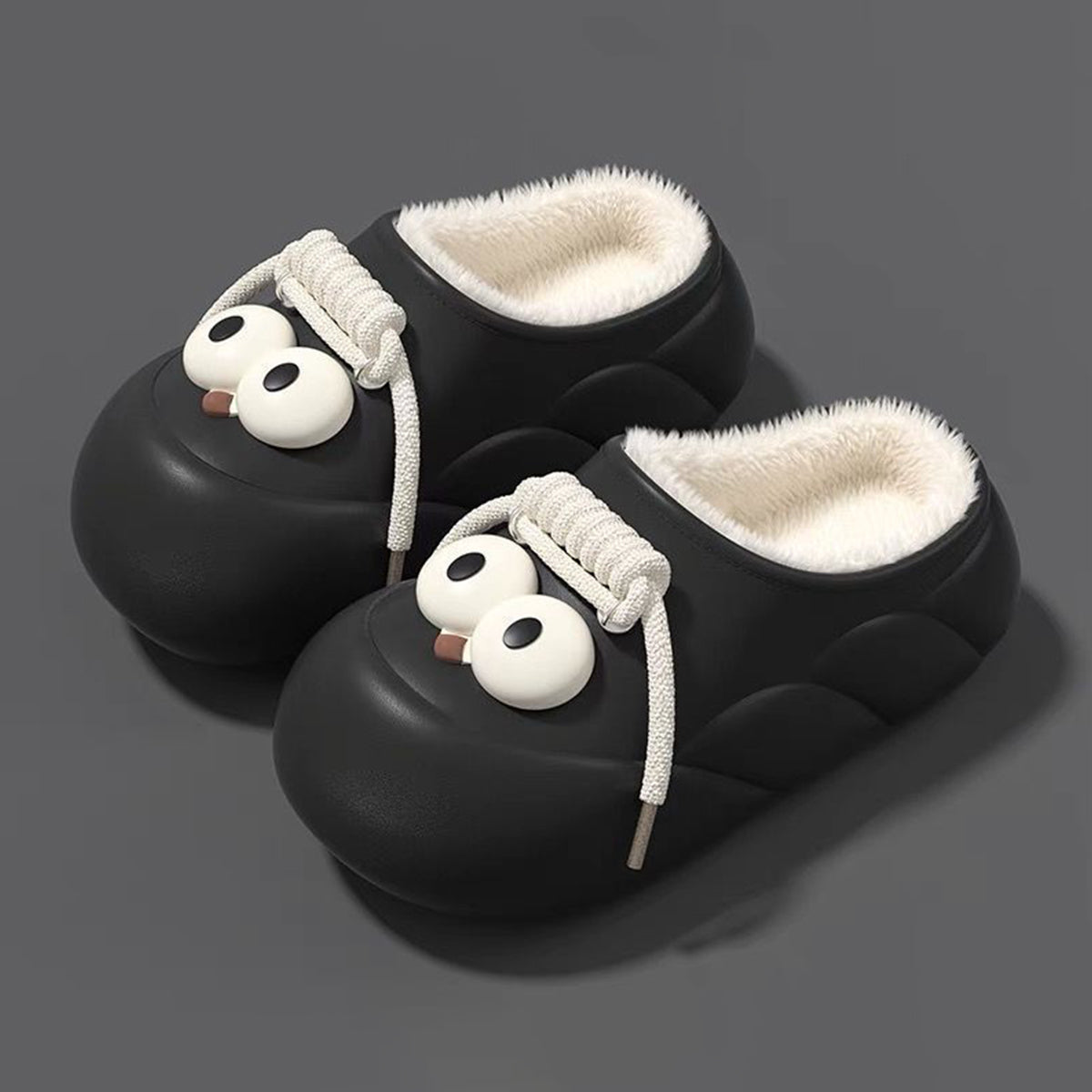 Thick-Soled Cotton Slippers Cute Big Eyes Cotton Slippers