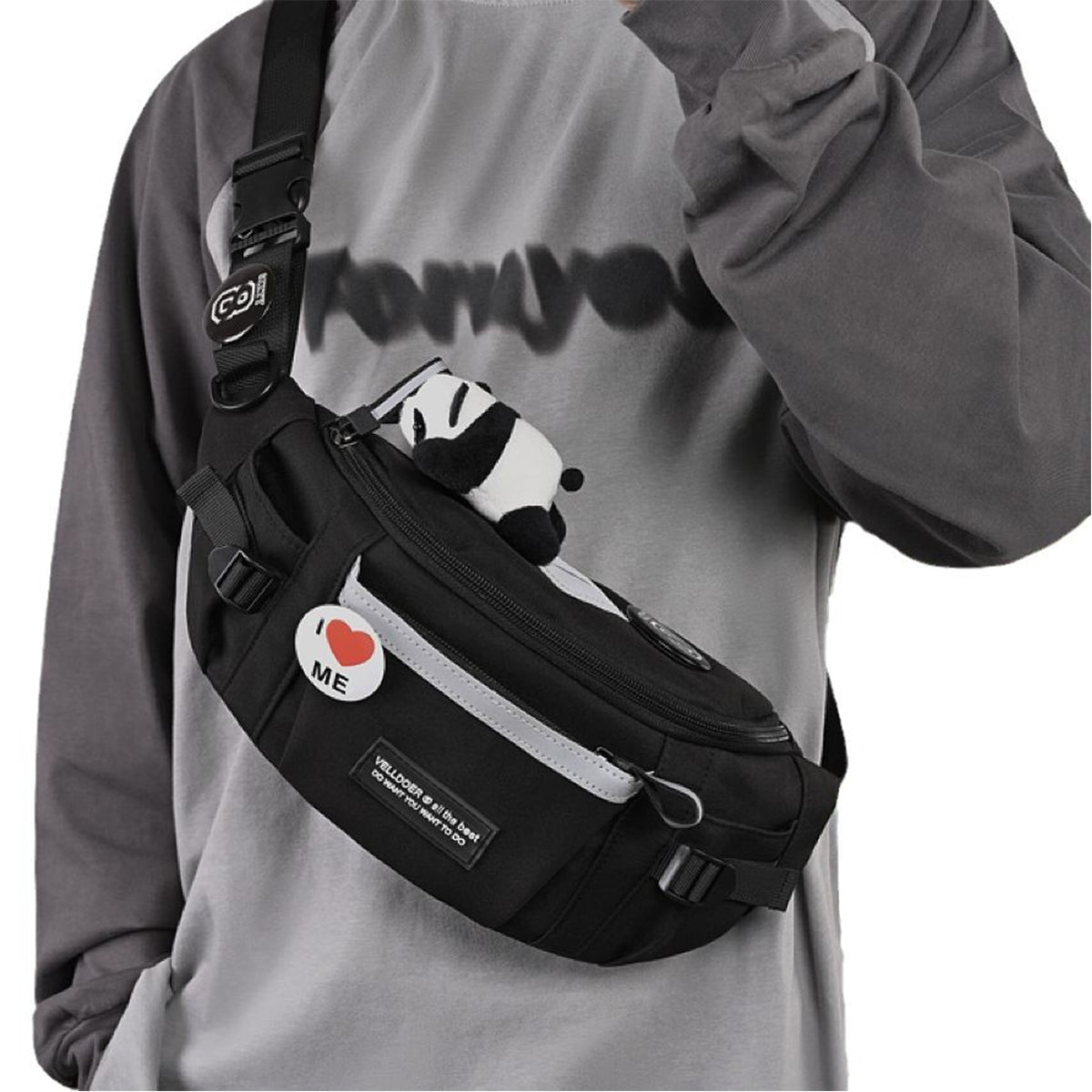 Large Capacity Cycling Waist Bag Messenger Bag