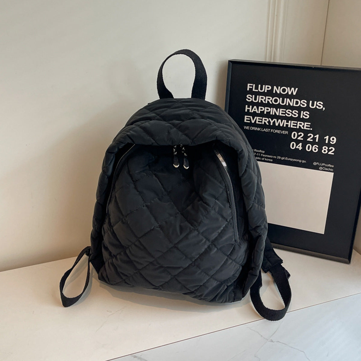 Fashionable Fashionable Cotton-Padded Lightweight Backpack