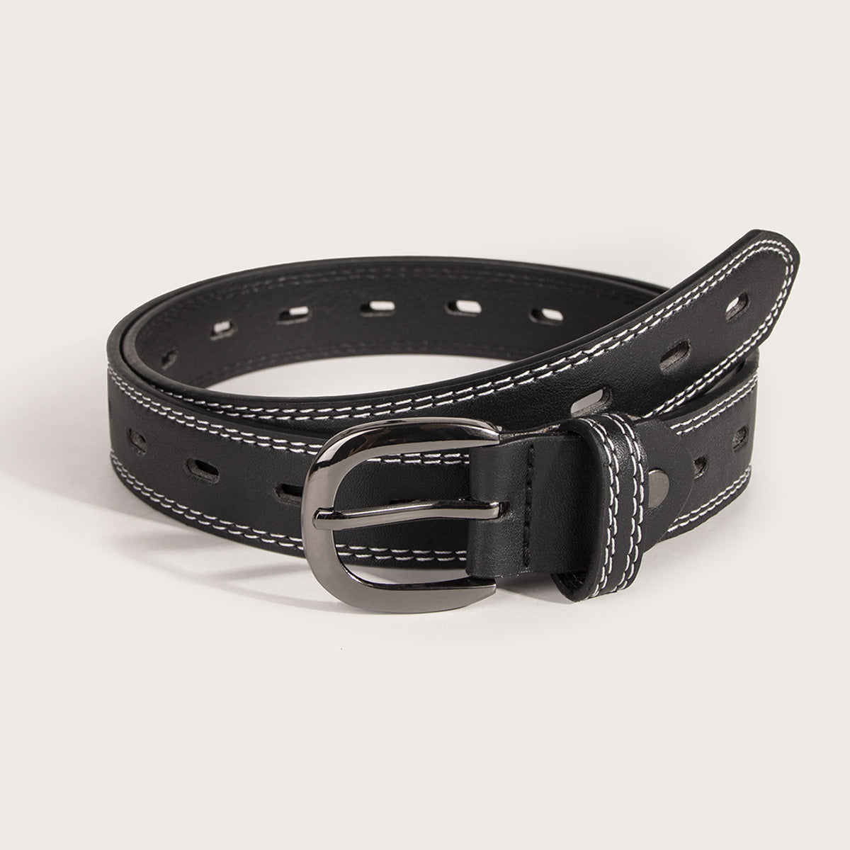 All-Match Women's Belt Black Hollow Belt