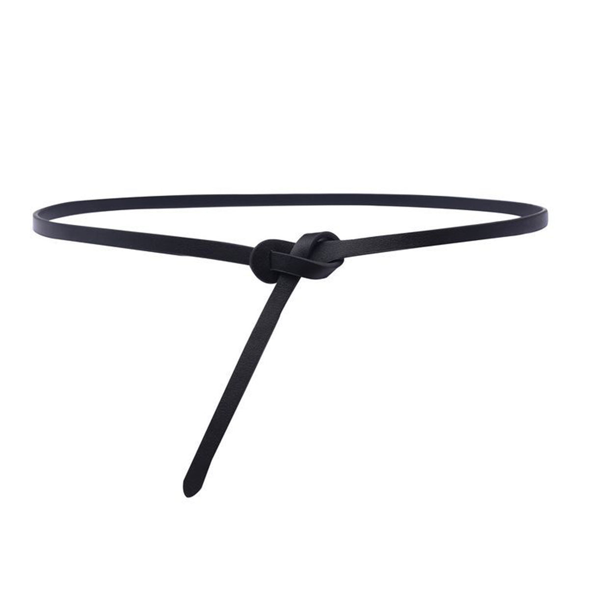 Simple Leather Knotted Thin Belt