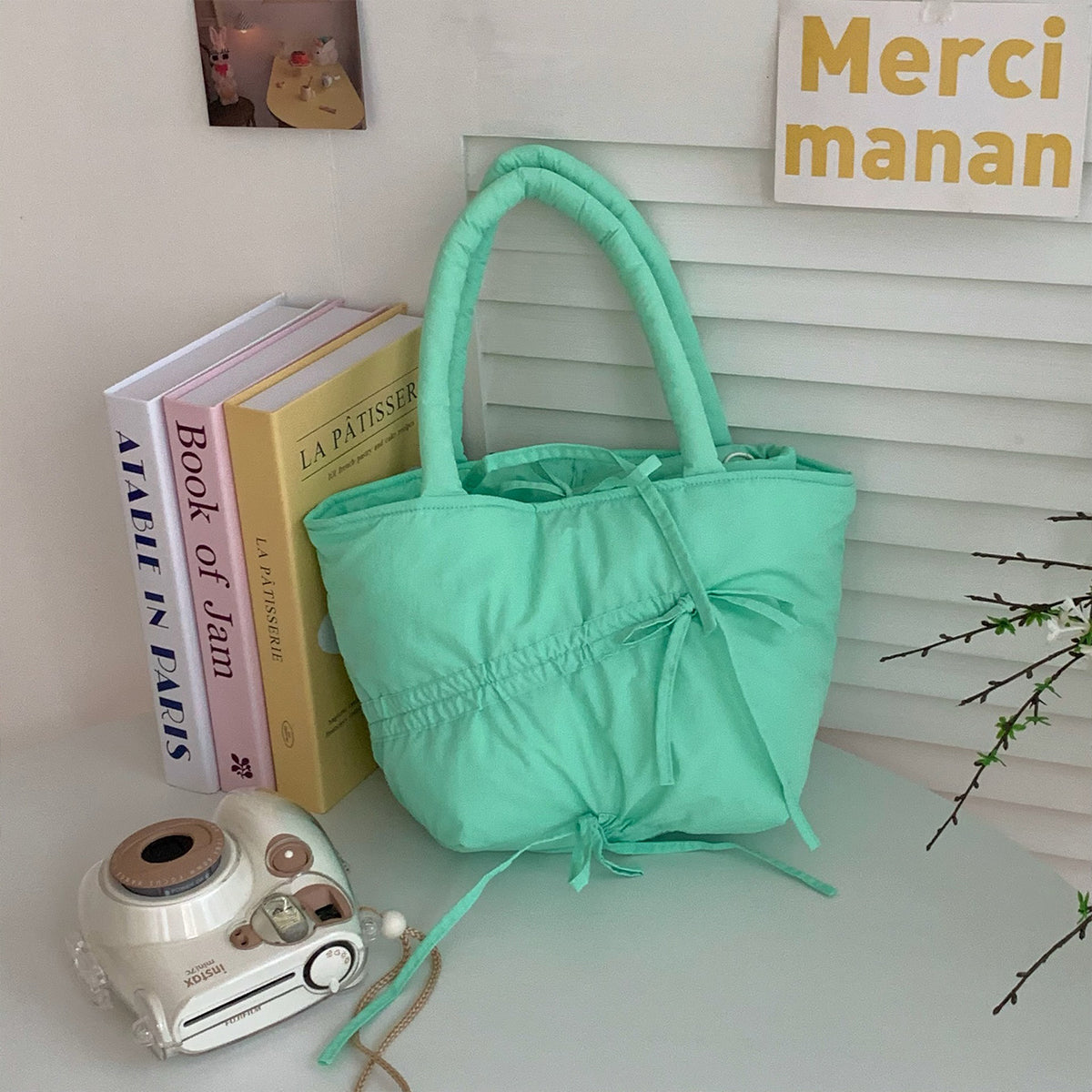Summer Pleated Cute Handbag Commuter Tote Bag