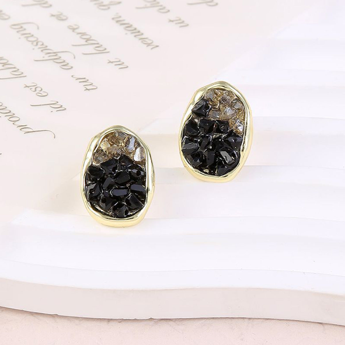 High-End Champagne Zircon Earrings