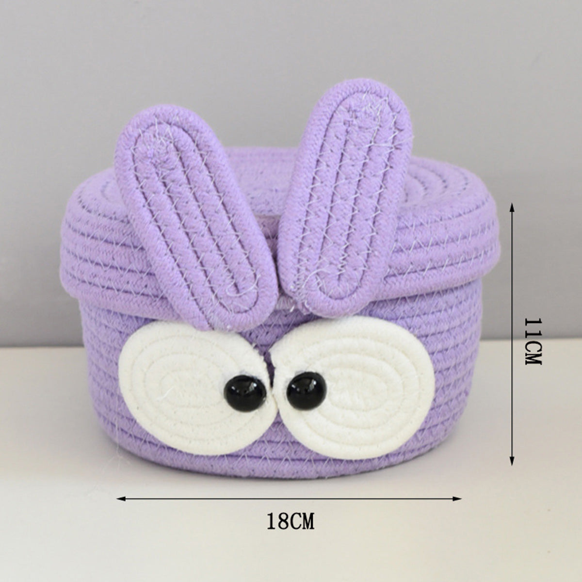 Purple Big Eye Cotton Rope Woven Storage Basket