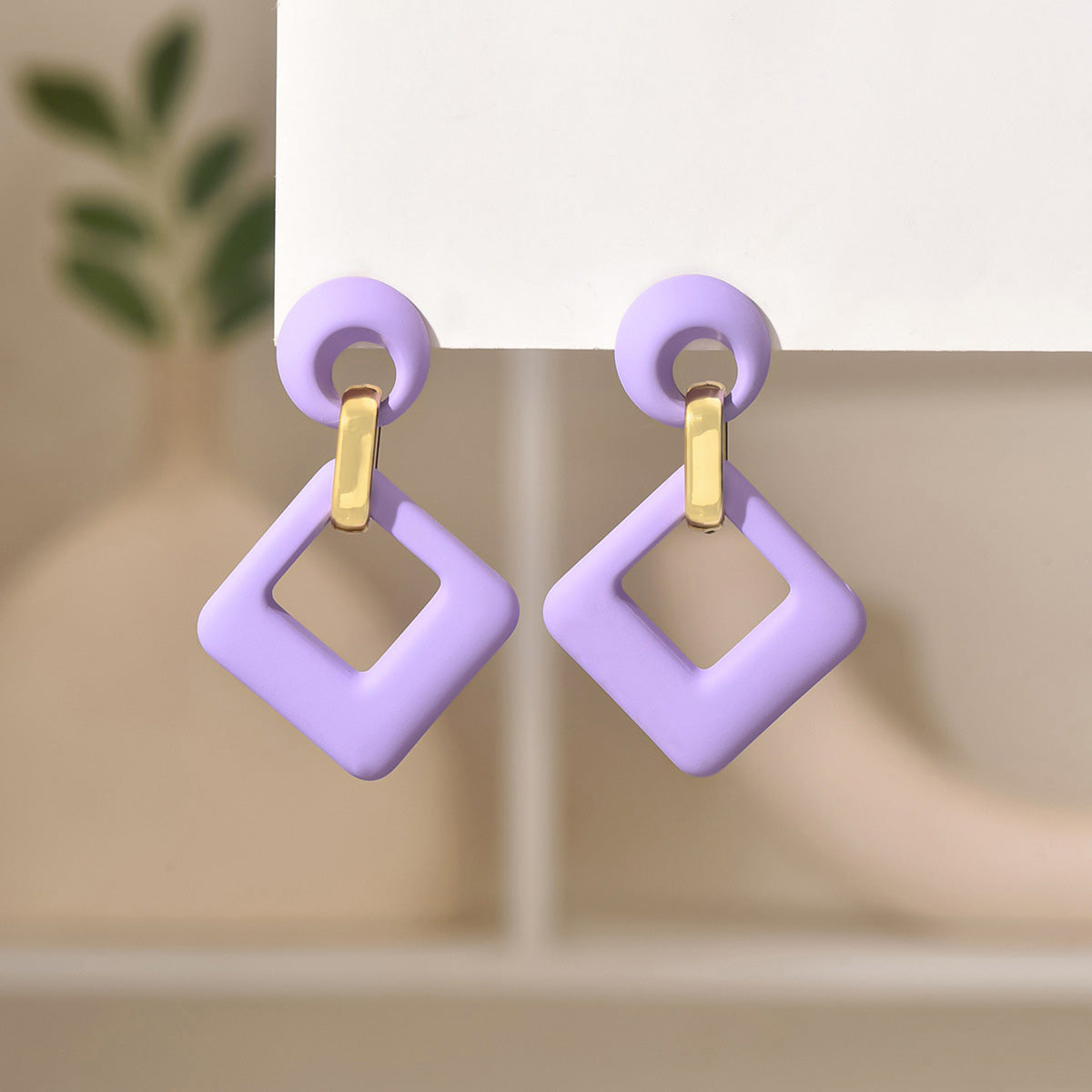 Square Hollow Fashion Long Earrings