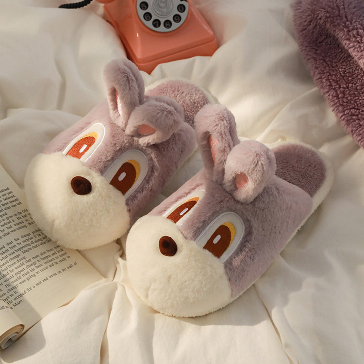 Cute Rabbit Cotton Slippers Indoor Home Warm Cartoon Slippers
