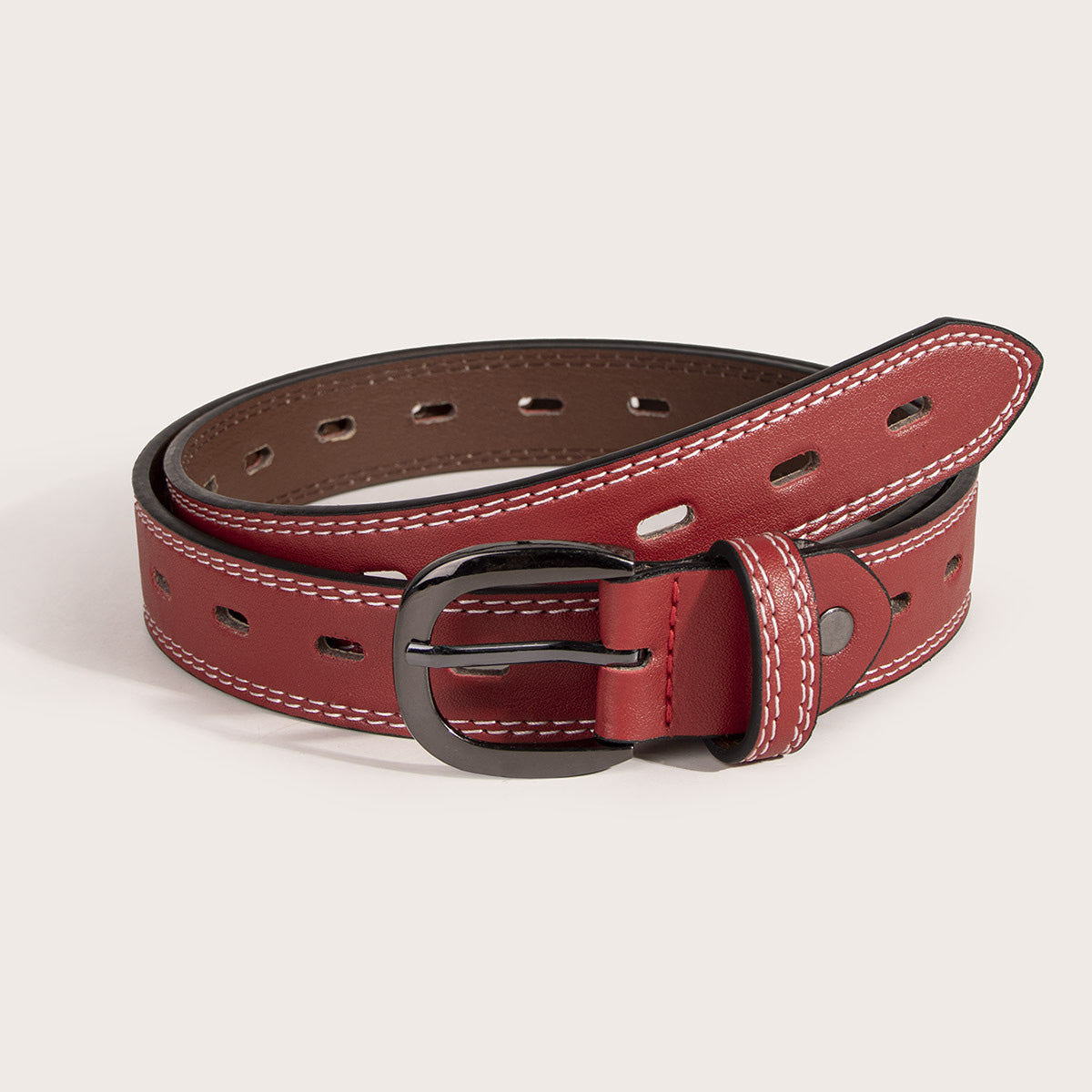 All-Match Women's Belt Black Hollow Belt
