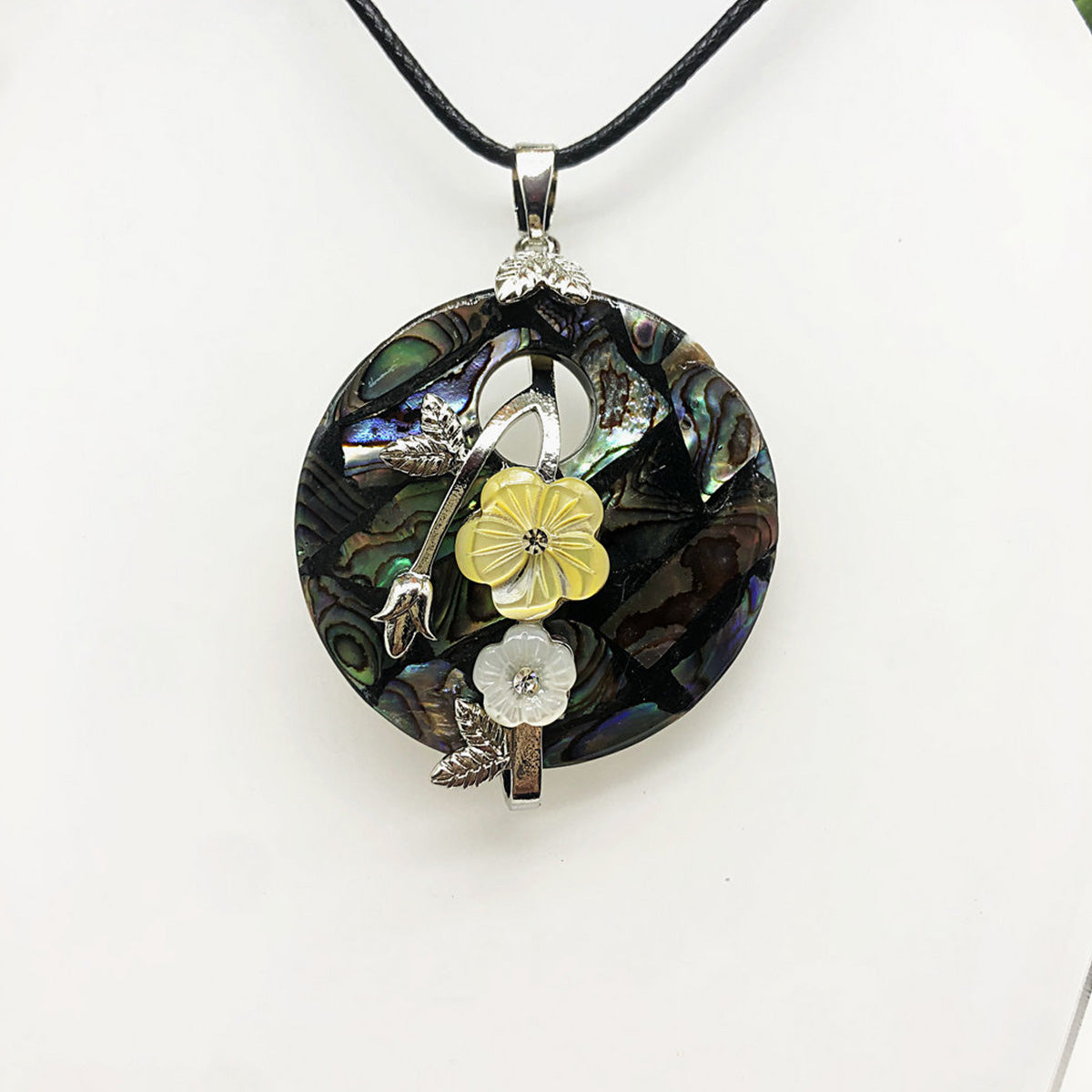 Shell Flower Necklace Tree of Life Braided Pendant