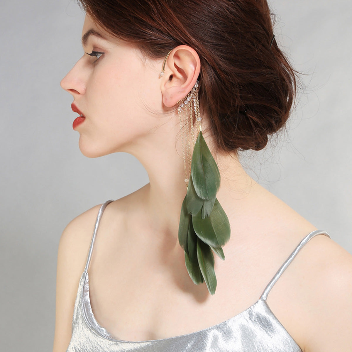 Feather Earrings Long Bohemian Tassel Earrings