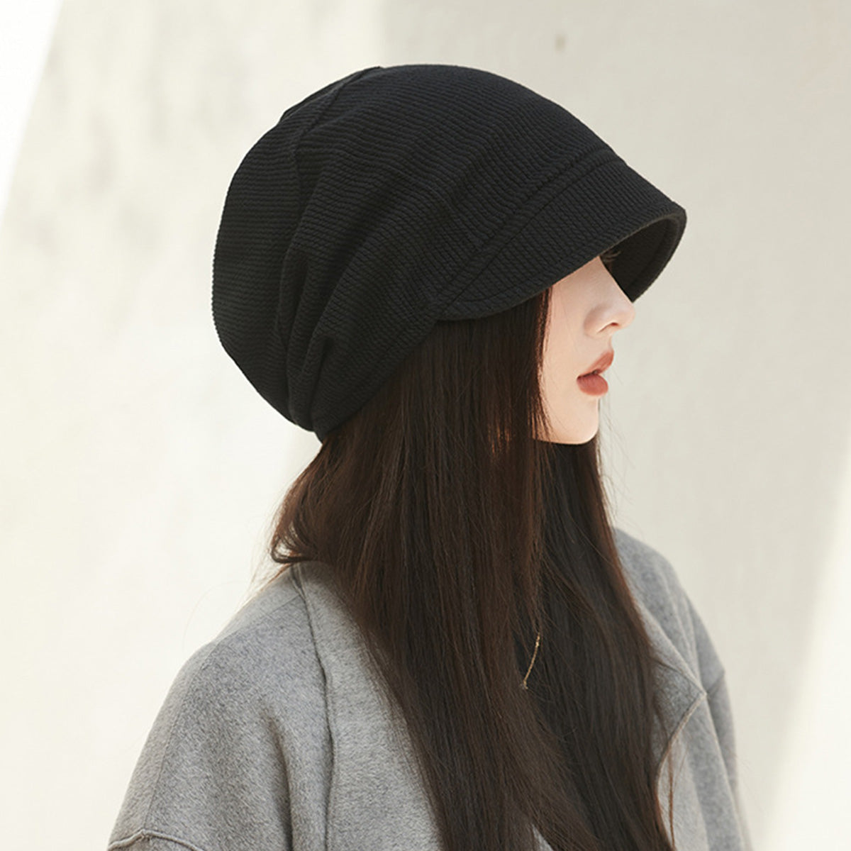 Hat for Women Thin Style Japanese Style Cold Hats Plain Head Hats