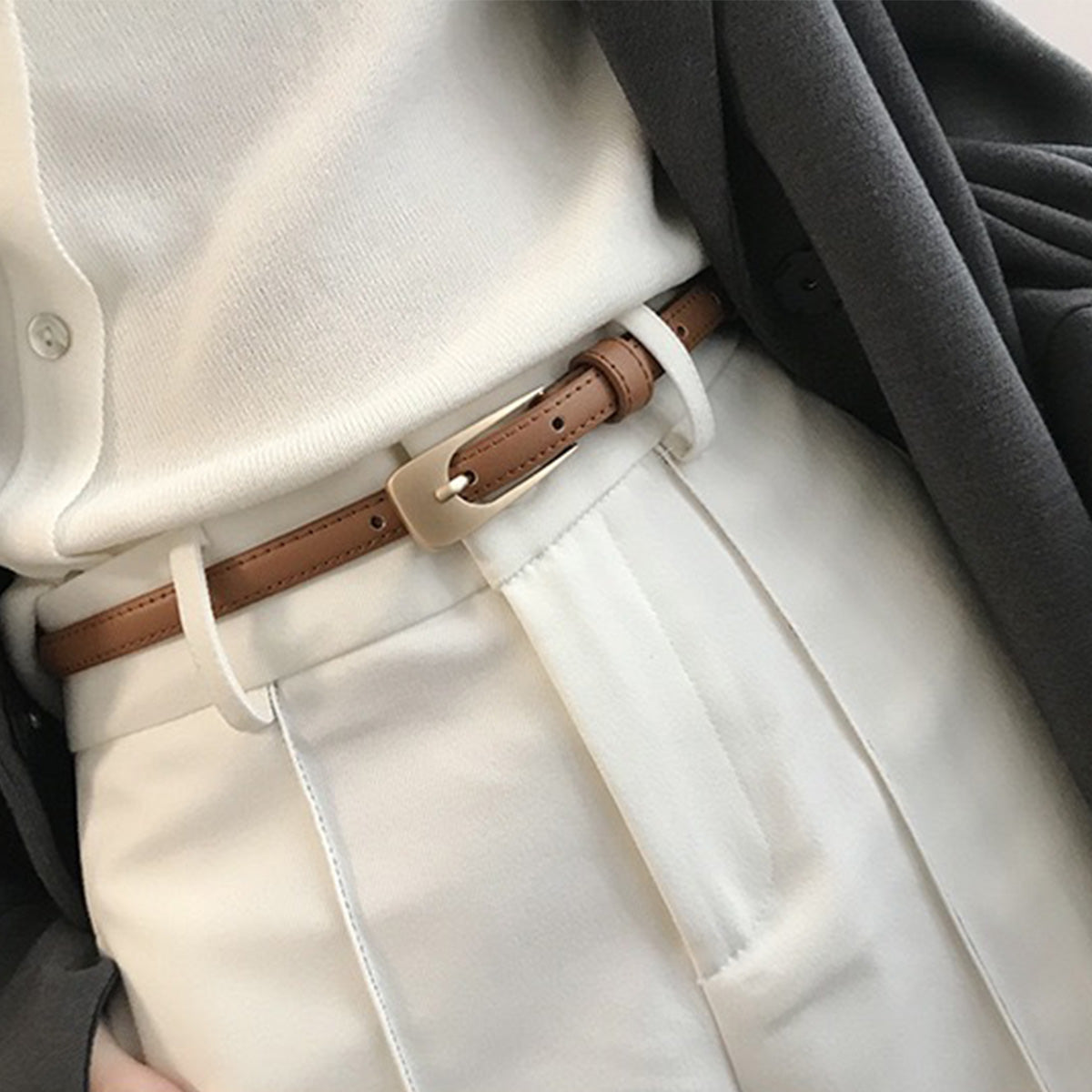 Retro Suit Women's Small Belt Decoration
